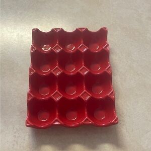 Red Stoneware Deviled Egg Holder / Food Network